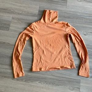 J Crew Women’s Orange Striped Long Sleeve Turtleneck Size S